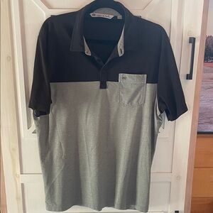 TravisMathew Two-Tone Polo - Black & Gray